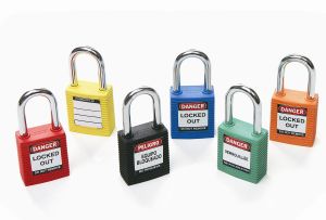 Safety Padlock with Steel Shackle Yellow (Pack of 6)